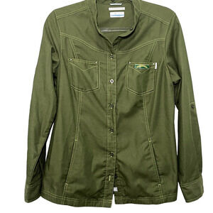 Oregon Ducks Columbia Shirt Womens Size Medium Omni-Wick Pockets Banded Collar